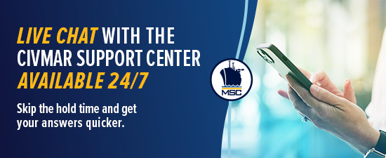 Chat 24/7  with the CIVMAR Support Center